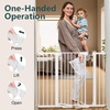 image:imageCumbor 3048 Baby Gate for Stairs and Doorways Moms Choice Award Winner Pressure Mounted Dog Gate Indoor with SelfClosing Walk Through Door Easy Install DoubleLock Design Cool GrayWhite