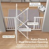 image:imageCumbor 3048 Baby Gate for Stairs and Doorways Moms Choice Award Winner Pressure Mounted Dog Gate Indoor with SelfClosing Walk Through Door Easy Install DoubleLock Design Cool GrayWhite