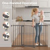 image:imageCumbor 3048 Baby Gate for Stairs and Doorways Moms Choice Award Winner Pressure Mounted Dog Gate Indoor with SelfClosing Walk Through Door Easy Install DoubleLock Design Cool GrayCool Gray