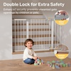 image:imageCumbor 3048 Baby Gate for Stairs and Doorways Moms Choice Award Winner Pressure Mounted Dog Gate Indoor with SelfClosing Walk Through Door Easy Install DoubleLock Design Cool GraySilver