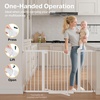 image:imageCumbor 3048 Baby Gate for Stairs and Doorways Moms Choice Award Winner Pressure Mounted Dog Gate Indoor with SelfClosing Walk Through Door Easy Install DoubleLock Design Cool GrayWhite