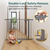 image:imageCumbor 3048 Baby Gate for Stairs and Doorways Moms Choice Award Winner Pressure Mounted Dog Gate Indoor with SelfClosing Walk Through Door Easy Install DoubleLock Design Cool GrayCool Gray