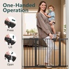 image:imageCumbor 3048 Baby Gate for Stairs and Doorways Moms Choice Award Winner Pressure Mounted Dog Gate Indoor with SelfClosing Walk Through Door Easy Install DoubleLock Design Cool GrayBlack
