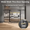 image:imageCumbor 3048 Baby Gate for Stairs and Doorways Moms Choice Award Winner Pressure Mounted Dog Gate Indoor with SelfClosing Walk Through Door Easy Install DoubleLock Design Cool GrayBlack