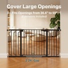 image:imageCumbor 3048 Baby Gate for Stairs and Doorways Moms Choice Award Winner Pressure Mounted Dog Gate Indoor with SelfClosing Walk Through Door Easy Install DoubleLock Design Cool GrayBlack