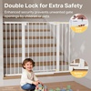 image:imageCumbor 3048 Baby Gate for Stairs and Doorways Moms Choice Award Winner Pressure Mounted Dog Gate Indoor with SelfClosing Walk Through Door Easy Install DoubleLock Design Cool GrayWhite