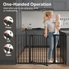 image:imageCumbor 3048 Baby Gate for Stairs and Doorways Moms Choice Award Winner Pressure Mounted Dog Gate Indoor with SelfClosing Walk Through Door Easy Install DoubleLock Design Cool GrayBlack