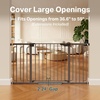 image:imageCumbor 3048 Baby Gate for Stairs and Doorways Moms Choice Award Winner Pressure Mounted Dog Gate Indoor with SelfClosing Walk Through Door Easy Install DoubleLock Design Cool GrayBrown