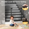 image:imageCumbor 3048 Baby Gate for Stairs and Doorways Moms Choice Award Winner Pressure Mounted Dog Gate Indoor with SelfClosing Walk Through Door Easy Install DoubleLock Design Cool GrayBlack
