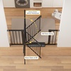 image:imageCumbor 3048 Baby Gate for Stairs and Doorways Moms Choice Award Winner Pressure Mounted Dog Gate Indoor with SelfClosing Walk Through Door Easy Install DoubleLock Design Cool GrayBlack