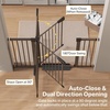 image:imageCumbor 3048 Baby Gate for Stairs and Doorways Moms Choice Award Winner Pressure Mounted Dog Gate Indoor with SelfClosing Walk Through Door Easy Install DoubleLock Design Cool GrayBrown