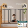 image:imageCumbor 3048 Baby Gate for Stairs and Doorways Moms Choice Award Winner Pressure Mounted Dog Gate Indoor with SelfClosing Walk Through Door Easy Install DoubleLock Design Cool GrayCool Gray
