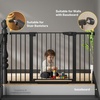 image:imageCumbor 3048 Baby Gate for Stairs and Doorways Moms Choice Award Winner Pressure Mounted Dog Gate Indoor with SelfClosing Walk Through Door Easy Install DoubleLock Design Cool GrayBlack