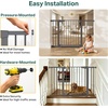 image:imageCumbor 3048 Baby Gate for Stairs and Doorways Moms Choice Award Winner Pressure Mounted Dog Gate Indoor with SelfClosing Walk Through Door Easy Install DoubleLock Design Cool GrayCool Gray